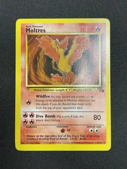 Pokemon Moltres 27/62 Fossil Rare Unlimited 1999 LP - Image 2
