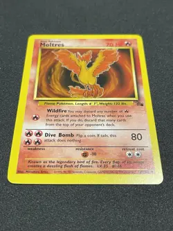 Pokemon Moltres 27/62 Fossil Rare Unlimited 1999 LP - Image 3