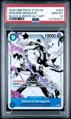 2025 ONE PIECE ST22-003 STARTER DECK EDWARD NEWGATE BLACK & WHITE ALT ART PSA 10 - Image 1