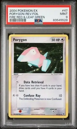 2004 Pokemon EX Fire Red & Leaf Green Porygon Reverse Holo Foil Card #47 PSA 9 - Image 1