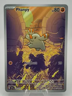 Pokemon TCG Phanpy Illustration Rare Holo Card 205/191 Sv08: Surging Sparks - Image 1