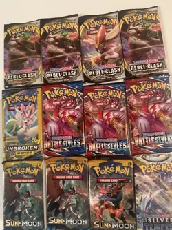 Pokemon Sun & Moon Booster Pack Lot Of 12 Packs Sword & Shield - Image 3