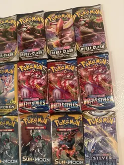 Pokemon Sun & Moon Booster Pack Lot Of 12 Packs Sword & Shield - Image 4