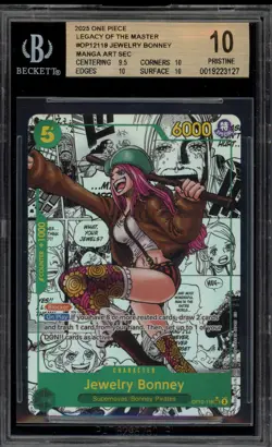 One Piece CCG Jewelry Bonney Legacy of the Master Manga Alt Art OP12-118 BGS 10 - Image 1