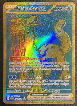 Chien-Pao ex Full Art Gold HR 242/091 Pokemon TCG Paldean Fates Gold Hyper Rare - Image 1