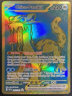 Chien-Pao ex Full Art Gold HR 242/091 Pokemon TCG Paldean Fates Gold Hyper Rare - Image 2