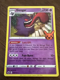 Pokemon Gengar 2021 Copyright Date 057/198 Trick or Trade Booster Holo - Image 1