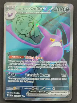 Team Rocket's Crobat ex 217/182 Ultra Rare Destined Rivals Pokemon TCG - Image 1