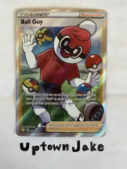 Pokemon TCG Shining Fates Holo Ball Guy Full Art Trainer 065/072 Ultra Rare - Image 1