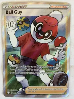 Pokemon TCG Shining Fates Holo Ball Guy Full Art Trainer 065/072 Ultra Rare - Image 2
