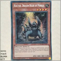 Reactan, Dragon Ruler of Pebbles - BLMM-EN121 - Secret Rare 1st Edition Yugioh - Image 1