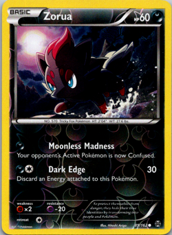 Zorua #89/162 XY BREAKthrough Reverse Holo Common Pokemon Card Near Mint NM - Image 1