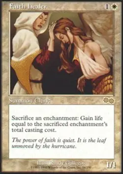 MTG Faith Healer, Urza's Saga, Damaged, English - Image 1