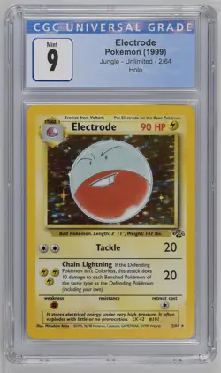 1999 POKEMON JUNGLE UNLIMITED ELECTRODE 2/64 HOLO CGC 9 PSA - Image 1