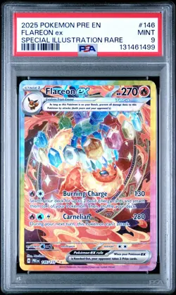 POKEMON Prismatic Evolutions FLAREON EX 146/131 Special Illustration Rare PSA 9 - Image 1