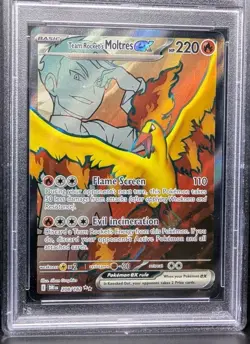 Team Rocket's Moltres ex 208/182 Sv10 Destined Rivals Holo English PSA GEM MT 10 - Image 1