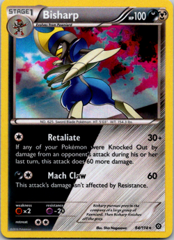 Bisharp - 64/114 - Holo Rare Pokemon XY Steam Siege TCG Near Mint NM - Image 1