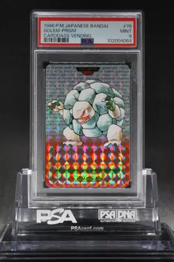 PSA 9 GOLEM PRISM CARDDASS VENDING #76 1996 Pokemon Japanese BANDAI MINT - Image 1