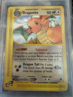 Pokemon Dragonite 43/165 Expedition Base Set Rare Regular PSA 10 GEM MT 2002 - Image 2