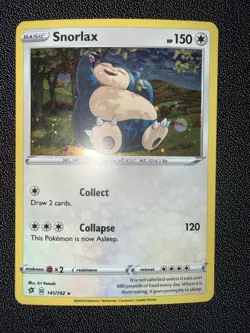 Pokemon Snorlax 141/192 Reverse Holo Rare Swsh02: Rebel Clash - Image 1