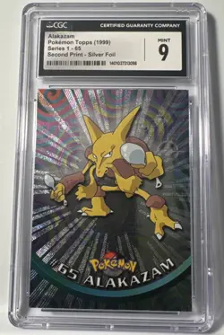 CGC 10 Gem Mint Pokemon Topps 1999 Series 1 - 65 Second Print Silver Foil - Image 1