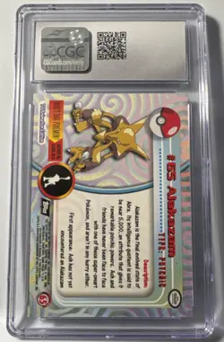 CGC 10 Gem Mint Pokemon Topps 1999 Series 1 - 65 Second Print Silver Foil - Image 2