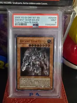 Yugioh Ancient Gear Golem TLM-EN006 Ultimate Rare 1st Edition PSA 9 Mint - Image 1