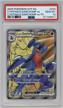 Pokemon Cynthia's Garchomp ex SVP EN 204 PSA 10 Graded card Promo Collection - Image 1