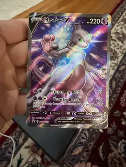 Pokemon Mewtwo V Card - Super Psy-Bolt & Transfer Break Moves - Image 1