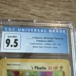 Pokemon Birthday Pikachu 24/53 Celebrations Classic Collection Holo CGC 9.5 - Image 3