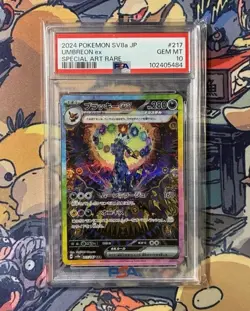 PSA 10 Umbreon ex SAR 217/187 Terastal Festival sv8a 2024 Pokemon Card Japanese - Image 1
