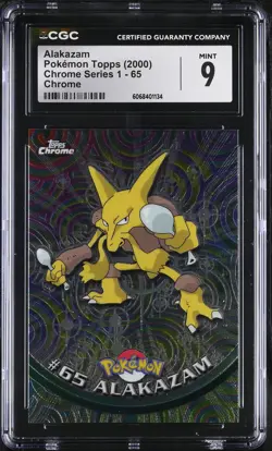 CGC 9 MINT Alakazam Topps 2000 Chrome Series 1 65 Chrome Pokemon Card - Image 1