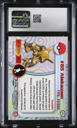 CGC 9 MINT Alakazam Topps 2000 Chrome Series 1 65 Chrome Pokemon Card - Image 2