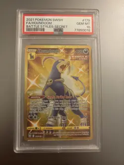 2021 Pokemon Battle Styles Houndoom Secret Gold Rare #179/163 - PSA 10 GEM MINT - Image 1