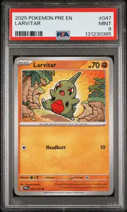 2025 POKEMON PRE EN-PRISMATIC EVOLUTIONS #047 LARVITAR PSA 9 - Image 1