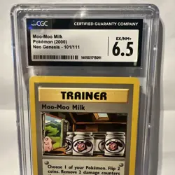 🔥Vintage Pokemon Neo Genesis 1st Edition Moo-Moo Milk 101/111 CGC 6.5 NM/Mint - Image 2