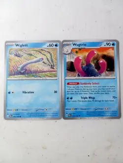 Lot of 2 Pokemon TCG; Paradox Rift - Wiglett 52/182, Wugtrio 53/182 - Image 1