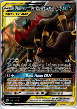 Umbreon & Darkrai GX 125/236 SM - Unified Minds - Pokemon Card - NM - Image 1