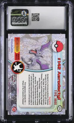 CGC 8 Aerodactyl Topps 2000 Chrome Series 2 142 Chrome Pokemon Card - Image 2