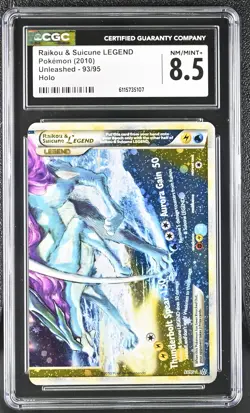 CGC 8.5 Raikou & Suicune LEGEND 2010 Unleashed Bottom 93/95 Holo Pokemon Card - Image 1