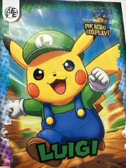 Luigi (Pikachu) #174 - Galaxy Holo - Electric Pikachu Cosplay - Pokemon - Image 2