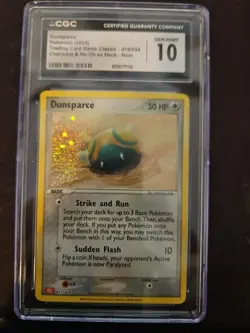 Pokemon TCG Dunsparce 015/034 Charizard & Ho-Oh Ex Deck Holo CGC Gem Mint 10 - Image 1