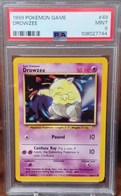 1999 Pokemon Base Set Game Drowzee #49 PSA 9 - Image 1