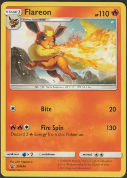 Pokemon Flareon SM186 Sun Moon Promo Non Holo LP - Image 1