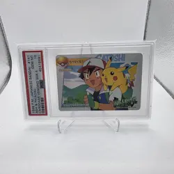 Pokemon Japanese Bandai Carddass Anime Collection #141 Ash & Pikachu PSA 10 - Image 1