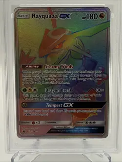 2018 POKEMON SUN & MOON CELESTIAL STORM SECRET #177 FULL ART/RAYQUAZA GX PSA 9 - Image 2