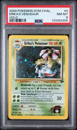 2000 POKEMON GYM CHALLENGE HOLO #4 ERIKA'S VENUSAUR PSA 8 - SWIRL! - Image 4