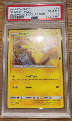 2021 Pokemon McDonald's Collection 25th Aniv PIKACHU Holo PSA 10 GEM MINT 25/25 - Image 1