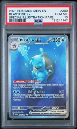 2023 POKEMON MEW EN-151 SPECIAL ILLUSTRATION RARE #200 BLASTOISE EX PSA 10 - Image 1