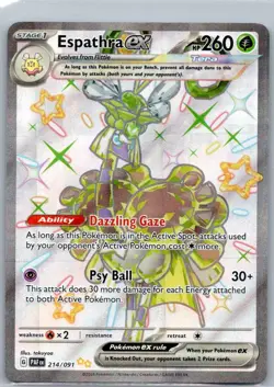 Espathra ex 214/091 NM Shiny Full Art – 2024 Pokemon TCG Paldean Fates Card - Image 1